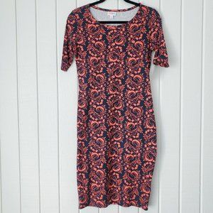 LuLaRoe Julia Dress Small 4 6 Floral Paisley Bodycon Fitted Modal Cotton New NWT